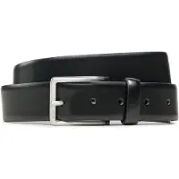 BOSS Ceinture en cuir italien avec boucle en métal argenté brossé