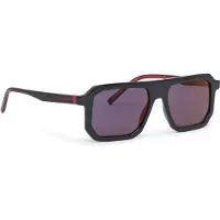 HUGO Lunettes de soleil noires avec détails rouges emblématiques