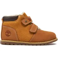 Timberland Enfants Bottines d'hiver/ Bottines à scratch POKEY PINE Marron clair Mélange de cuir et de textile Taille : 23