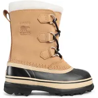 Sorel - Après-skis chauds et imperméables - Youth Caribou Wp Buff en Cuir - Taille Enfant 33 - Marron
