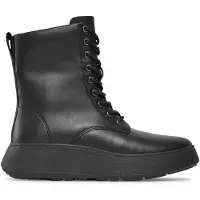 FitFlop pour femme. GM4-090 F-Mode - Bottines en cuir noir (37), 3 à 5 cm, Fermeture éclair, Casuel