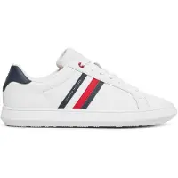 Tommy Hilfiger Baskets basses 'Essential' rouge / noir / blanc