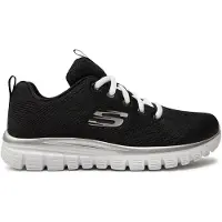 SKECHERS Baskets basses 'Graceful Get Connected' noir / blanc