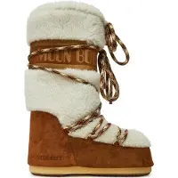 Moon Boot pour femme. 80D1402610 Bottes en cuir LAB69 Crème avec peau de mouton marron (42/44), Lacets, Casuel, Neige