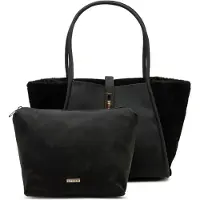 WITTCHEN Sac à provisions pour femmes en et Fourrure artificielle, noir,