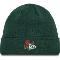 New Era Unisexe, Bonnet, Strickmütze mit Rosen-Symbol und Bündchen, Vert