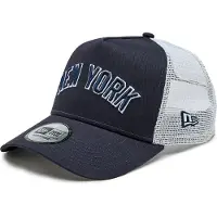 New Era Casquette camionneur des Yankees de New York, snapback, logo équipe, bleu marine,