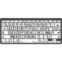 Logickeyboard XL-Print Black on White Clavier RF sans fil + Bluetooth AZERTY Français Noir (LKB-LPBW-BTON-FR)