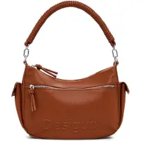 Desigual pour femme. 25SAXPBW Sac à logo marron (OSFA), Casuel, Polyuréthane