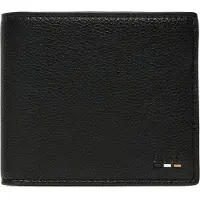 BOSS Portefeuille en cuir grainé avec détail tricolore