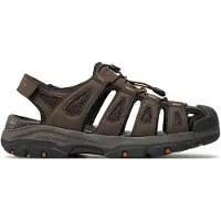 SKECHERS pour homme. 204111 Sandales Tresmen - Marron Outseen (43), 1 à 3 cm, Velcro, Casuel, Sport, Outdoor, De plein air