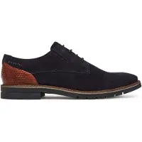 Bugatti : Chaussures de ville pour hommes, chaussures élégantes à lacets, couleur bleu, style décontracté