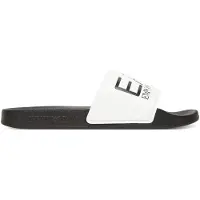 EA7 unisex. 7X000108_AF15118 Tongs Maxilogo blanc, noir (46), Plat, Aucun, Beachwear
