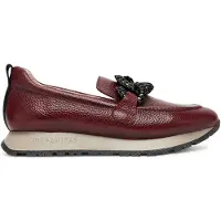 Hispanitas pour femme. HI254238 Mocassins en cuir Kansas Bolero bordeaux (38), Plat, 1 à 3 cm, Aucun, Casuel
