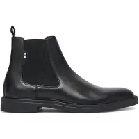 BOSS Bottines Chelsea en cuir lustré avec surpiqûre emblématique