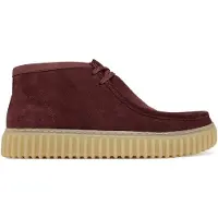 Clarks pour homme. 26183423 Bottines en cuir Torhill Hi marron (46), Plat, Lacets, Casuel, Grenat