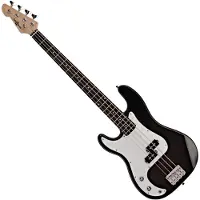 Gear4Music LA Left Handed Bass Guitar by Black