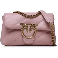 Pinko Cuir sac à épaule bandoulière sac à épaule Love Puff Mini CL Sheep Nappa Cipria - Antique Gold saumon