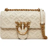 Pinko Sac à bandoulière 'Love One' or / blanc cassé
