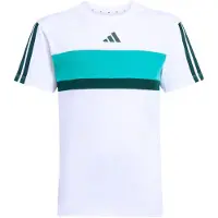 Adidas Seasonal Essentials Tiberio 3 Stripes Short Sleeve T-shirt Blanc 9-10 Years Garçon