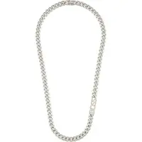 BOSS Collier argenté avec chaine à maillons arrondis et maillon logoté