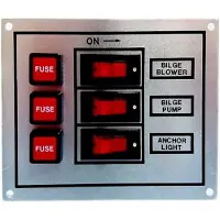 Goldenship Panneau De 3 Interrupteurs Avec Porte-fusibles Aluminium 15a 12v