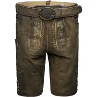 Stockerpoint Pantalon folklorique 'Bertram' brun foncé / pomme