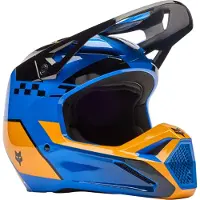 FOX V1 Collect Bleu Orange Casque Motocross Taille L