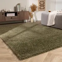 NATURL. Tapis à poils longs – Wish Vert | 230x330cm | Rectangulaire | Pile haute