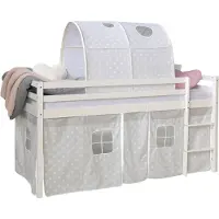 Homestyle4u Lit mezzanine enfant - - 90x200 - Bois massif - A lattes - Marron