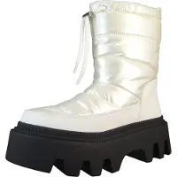 Buffalo Après-ski 'Flora' blanc / blanc perle