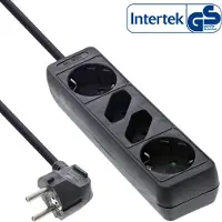 InLine Barrette d'alimentation 4 ports 2x Type F allemand + 2x Euro noir 1,5m