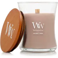 Woodwick Opulent Wood Patchouli Creme bougie parfumée avec mèche en bois 275 g