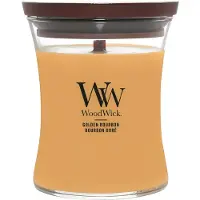 Woodwick Opulent Wood Golden Bourbon bougie parfumée avec mèche en bois (hearthwick) 275 g