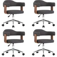 vidaXL Chaises de salle à manger 4 pcs. Pivotant Gris Bois courbé et tissu