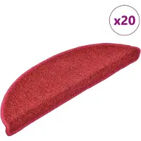 vidaXL Tapis d'escalier 20 pièces 56 x 17 x 3 cm Rouge Demi-rond