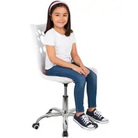 Springos Chaise De Bureau Pivotante Enfant Adolescent Ergonomique Réglable Similicuir Sur Roulettes