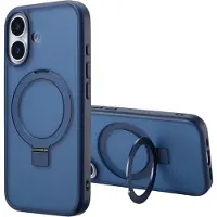 Accezz Coque Ring Stand avec MagSafe pour Apple iPhone 17 - Bleu