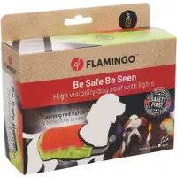 Flamingo Simi gilet de sécurité orange fluo avec lumière LED pour chien