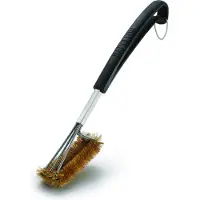 Napoleon Triple brosse de cuisson Napoléon en laiton pour grille de cuisson en fonte Bois clair