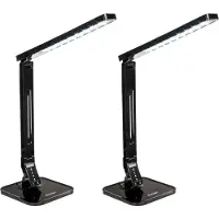 TecTake Lampe de bureau LED dimmable et pliable 14W - Lot de 2