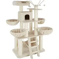 TecTake - Krabpaal Gismo beige / wit - 403325 - kattenkrabpaal - kattenpaal