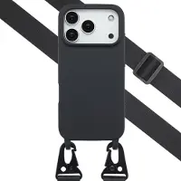 Selencia Coque silicone avec cordon amovible Apple iPhone 17 Pro Max - Noir