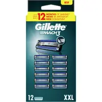 Gillette Lames de rasoir MACH3 Pack de 12 recharges