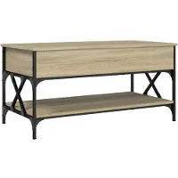 DKD Home Decor Table basse chêne Sonoma 100x50x50 cm bois composite et métal