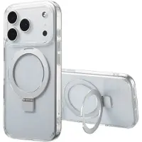 Accezz Coque Ring Stand avec MagSafe pour Apple iPhone 17 Pro - Transparent