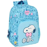 Snoopy Sac à dos scolaire Love bleu 30 x 46 x 14 cm