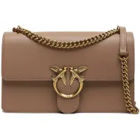 Pinko sac à épaule bandoulière Love One Classic DC Ginger Biscuit - Antique Gold taupe
