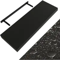 Casaria Etagère murale flottante 70cm max 15kg noir MDF robuste support de fixation