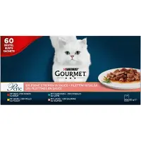 Purina Perle Les Filettines en sauce - bœuf, poulet, lapin, saumon - pâtée pour chat